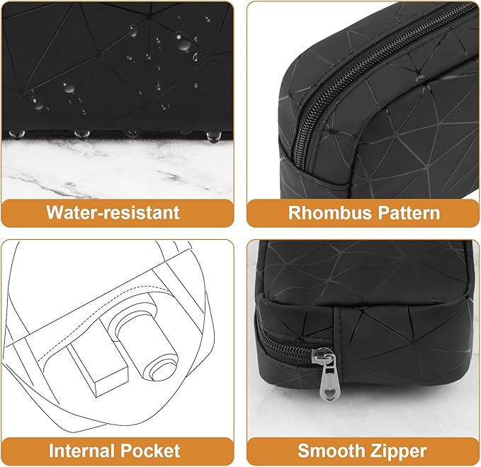 Likesing Period Bag for Teen Girls, Leather Sanitary Napkin Storage Bag, Portable Menstrual Pad Bag Period Pads Pouch, Small Make Up Bags(Black)