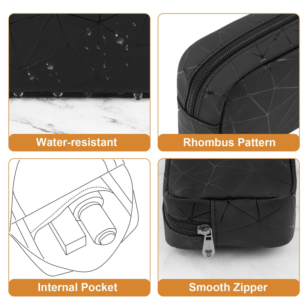 Likesing Period Bag for Teen Girls, Leather Sanitary Napkin Storage Bag, Portable Menstrual Pad Bag Period Pads Pouch, Small Make Up Bags(Black)