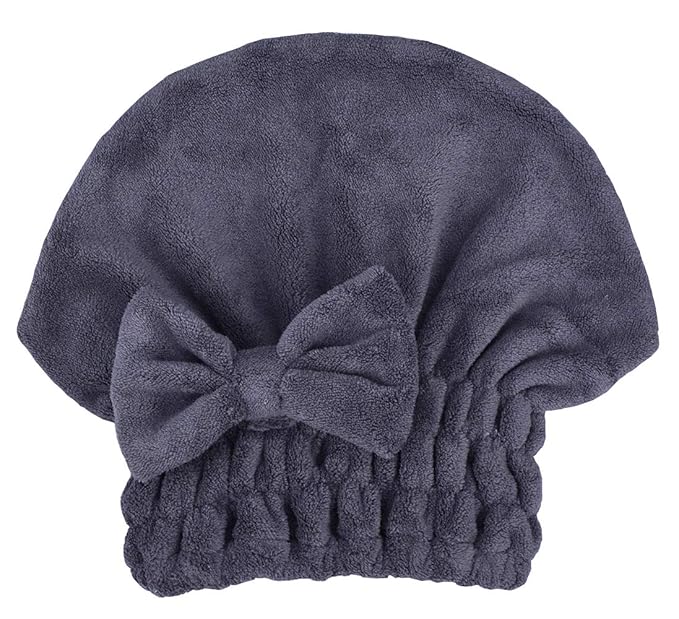 MAYOUTH Microfiber Hair Drying Towels Head wrap 2-Pack with Bow-Knot Shower Cap Hair Turban hairWrap Bath Cap for Short or Curly Long & Wet Hair Gift for Women