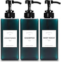 YACEYACE Large Shower Bottles with Pump, 22oz Set of 3 Shampoo Dispenser Bottles, Refillable Shampoo Dispenser Bottles for Travel, Bathroom, Kitchen
