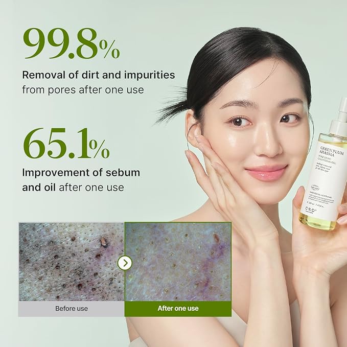 CKD Green Plum AHA·BHA Pore Zero Face Cleansing Oil, No Oily Residue