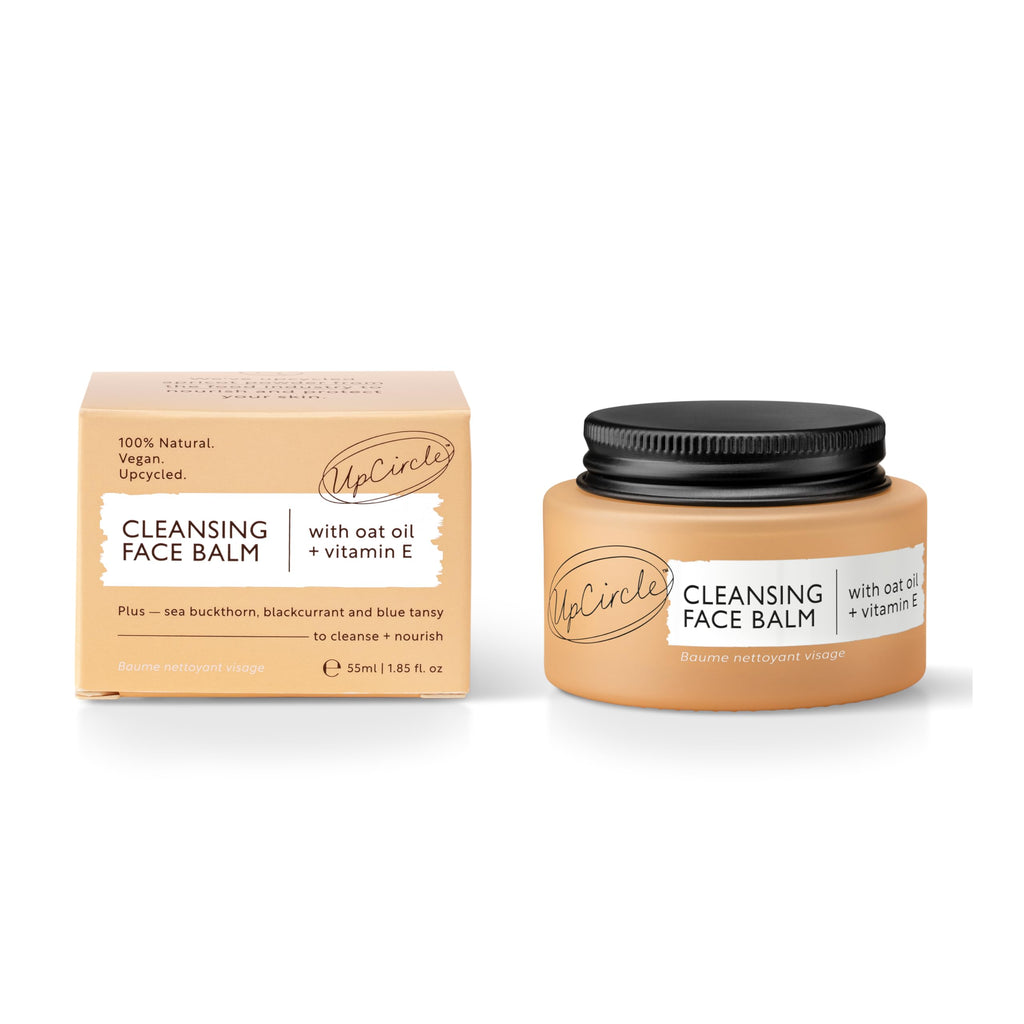 UPCIRCLE Cleansing Face Balm with Apricot 1.7oz - 100% Natural Cleanser To Remove Makeup, Waterproof Mascara + Blackheads - Sea Buckthorn, Oat + Rosemary Oil - Vegan + Cruelty-Free
