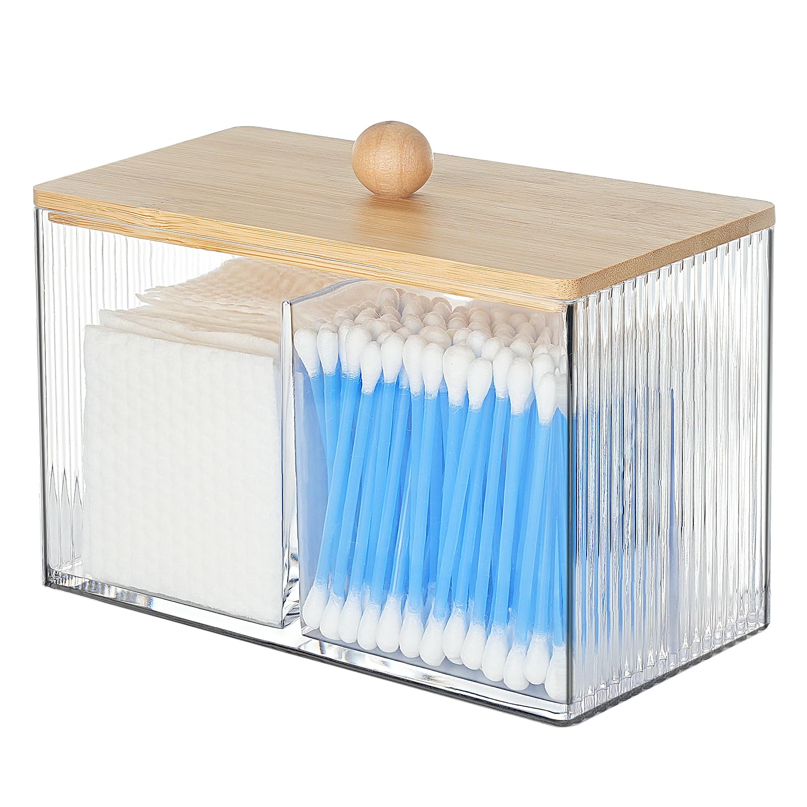 KIMCHOMERSE Qtips Holder Storage, Bathroom Cotton Balls Holder