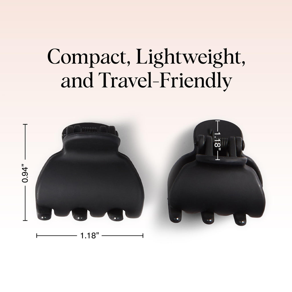 Kitsch Mini Claw Clips for Women - Stylish Small Hair Clips for Kids | Stays In Place Without Pulling or Snagging | Durable & Sturdy Plastic - Tortoise & Black, 6 Pcs
