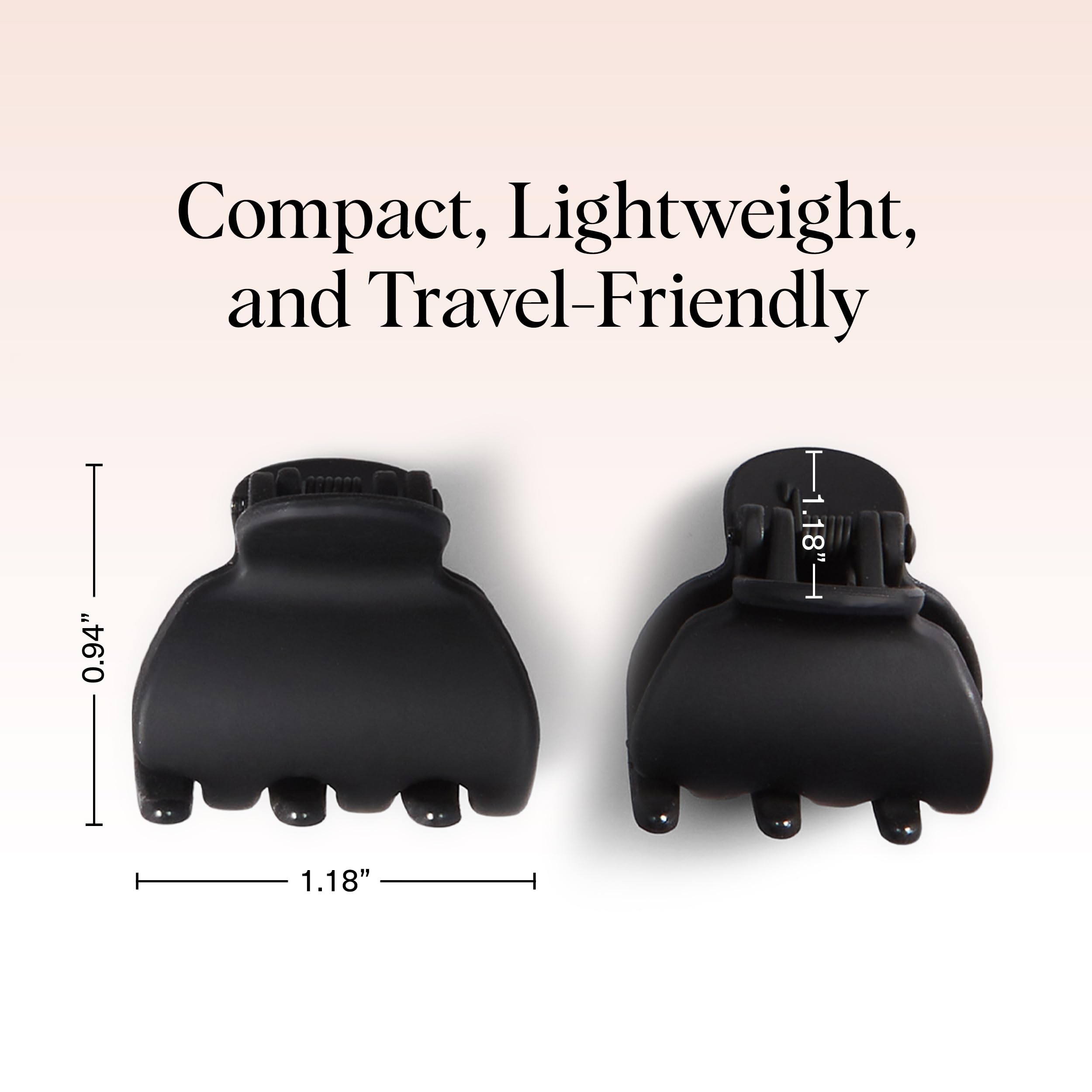 Kitsch Mini Claw Clips for Women - Stylish Small Hair Clips for Kids | Stays In Place Without Pulling or Snagging | Durable & Sturdy Plastic - Tortoise & Black, 6 Pcs