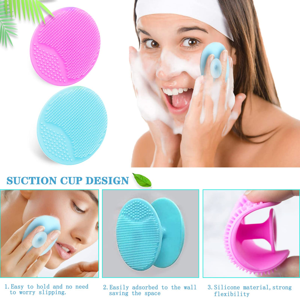 6pcs Silicone Face Brush Set, 2PCS Silicone Face Applicator Brush, 2PCS Exfoliating Lip Brush and Silicone Face Cleaning Brushes Pad,Blackhead Face Exfoliator Skin Care Tool for Women Men