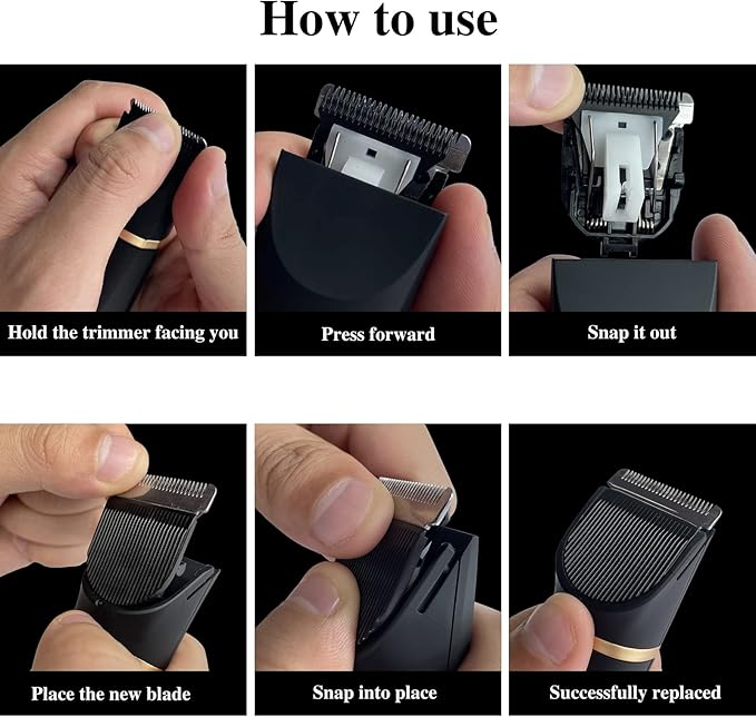 Replacement Blade for OLOV Electric Groin Hair Trimmer, Hygienic Snap-in Replaceable Ceramic Blade Heads, Black