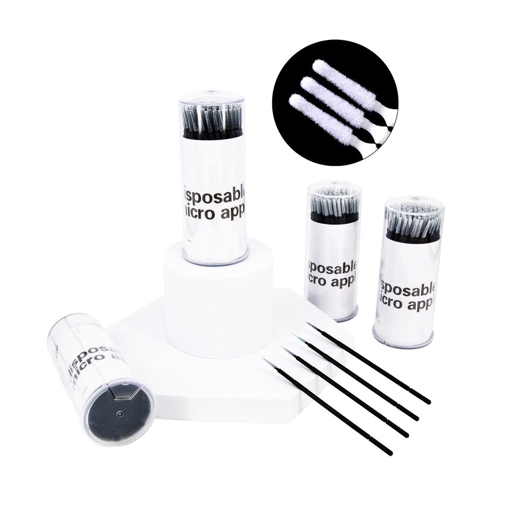 i-Laesh 400pcs Disposble Micro Applicators Brushes for Eyelash Extension Cotton Swabs Makeup Oral and Personal Care Mini Grafted Bottled Remove Glue - Black (Bottled - Pro Grip)