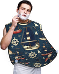 Ocean Fishes Print Beard Bib Shaving Apron, Beard Hair Trimming Cape Gift For Dad