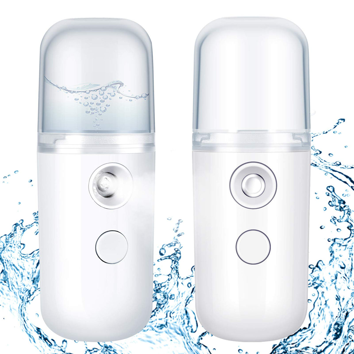 Honoson 2 Pack Nano Facial Mister Portable Sprayer(Black and Blue)