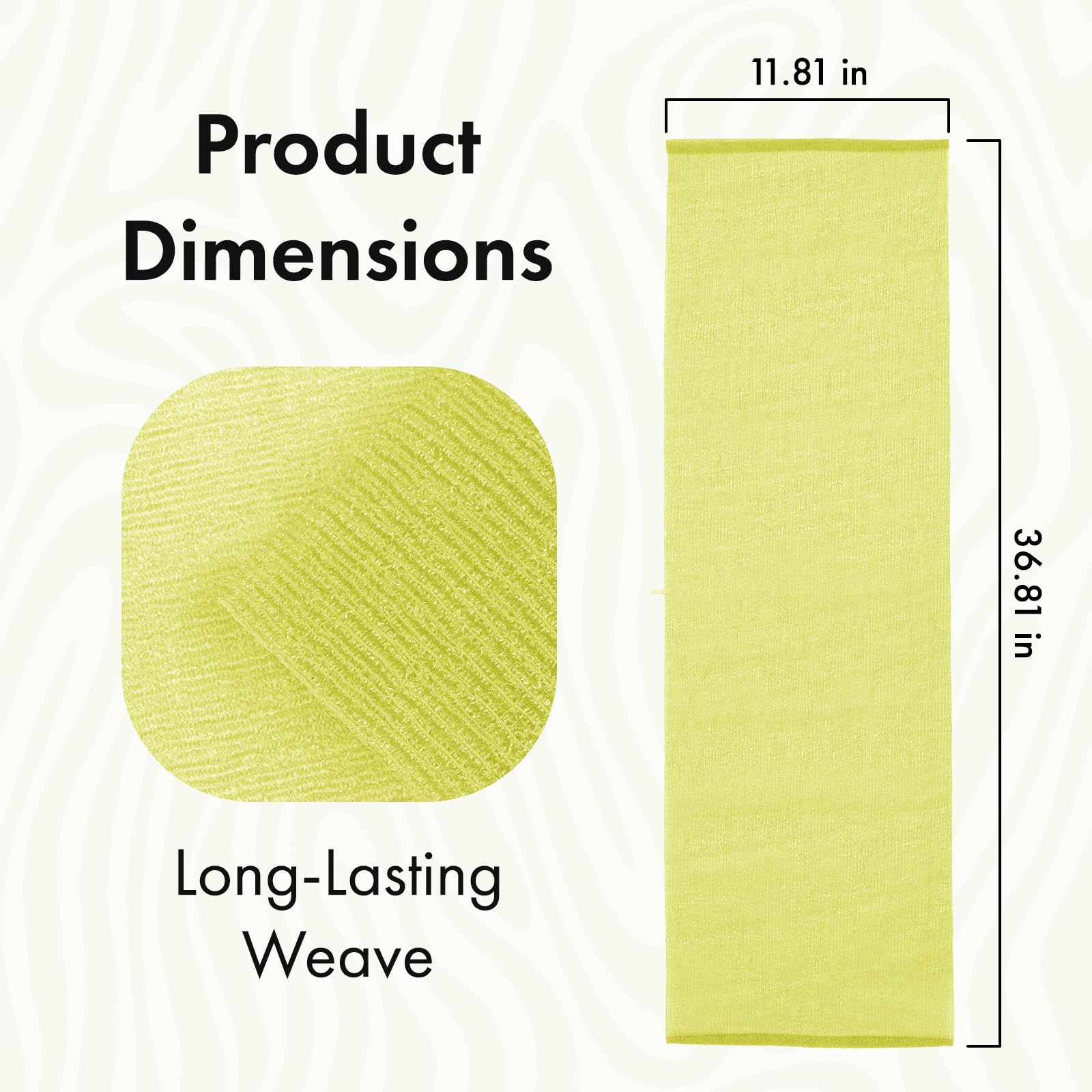 Bathway Exfoliating Washcloth Body Scrubber, 36.81-Inch Quick-Dry Exfoliating Towel, Japanese Loofah Back Scrubber Towel for Women Men (Blue & Rose Red & Yellow, Pack of 3)