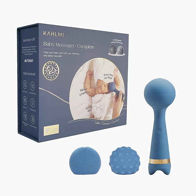 KAHLMI Baby Massager for Constipation, Gas Relief, Colic Calm, and Sleep Aid, Edible-Grade Silicone Soother Approved by Pediatric Experts for Newborn to Toddler, Gift
