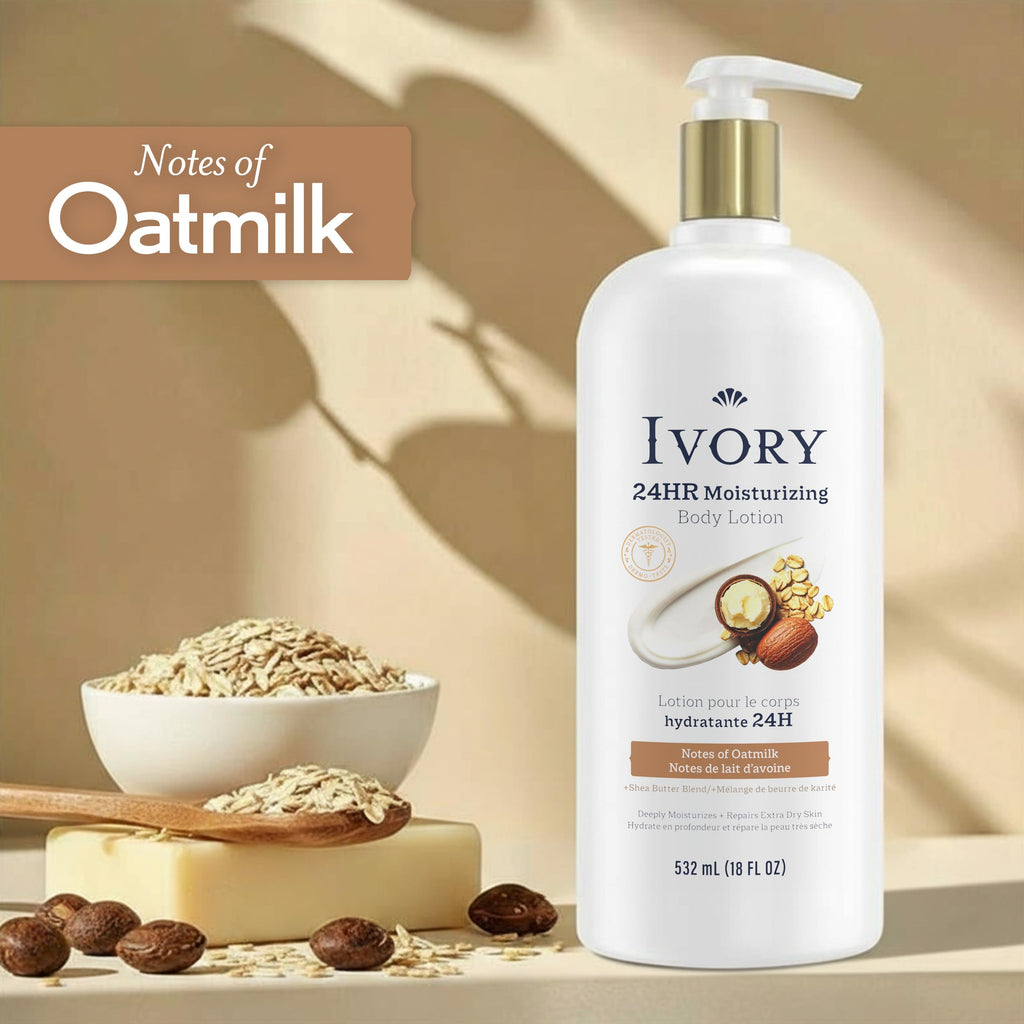 Ivory Hand & Body Lotion for Women & Men, Oatmilk Scent, 18 fl oz