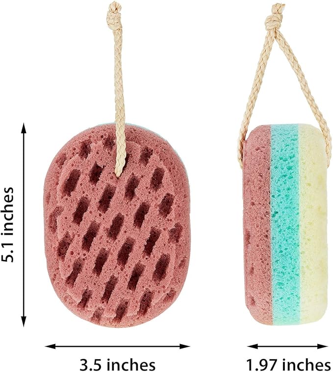 Boao 8 Pcs Bath Sponge for Women Men, Soft Shower Sponge Body Wash Scrubber Gentle Cleaning Loofahs for Shower(Random Colors,Multicolor)
