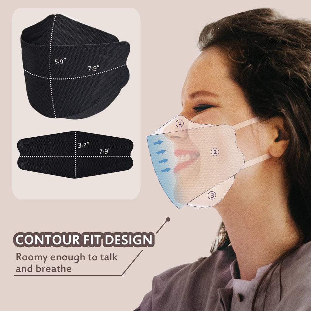 Borje KN95 Face Masks, 100 Pcs Disposable Face Masks, Filter Protection Against PM2.5 from Fire Smoke & Dust