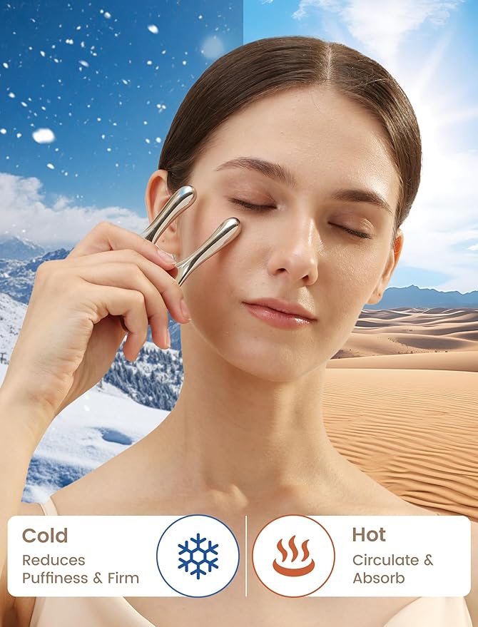 Lemove Stainless Steel Gua Sha Facial Tool - Massage Tool for for Face, Jawline Shaper, Reducing Double Chin, Whole Body Gua Sha Tool, Lymphatic Drainage Massager, Facial Skin Care - Silver