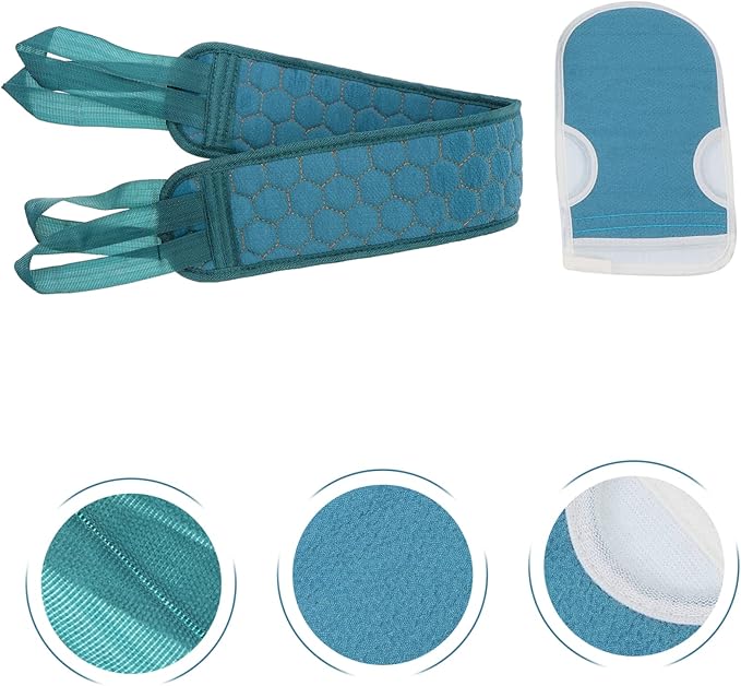 DECORNIJIA Exfoliating Back Scrubber Set 2pcs Long Bath Strap Gloves for Deep Cleansing Suitable for Skin Types Soft Touch