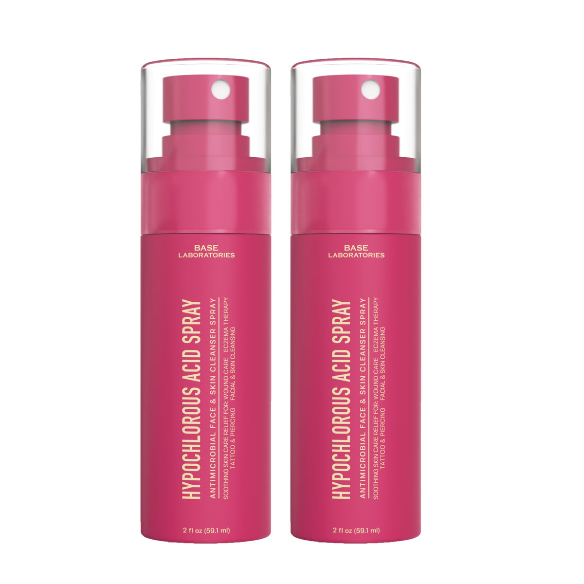 BASE LABORATORIES Hypochlorous Acid Spray for Face & Skin, Travel Size 2 oz