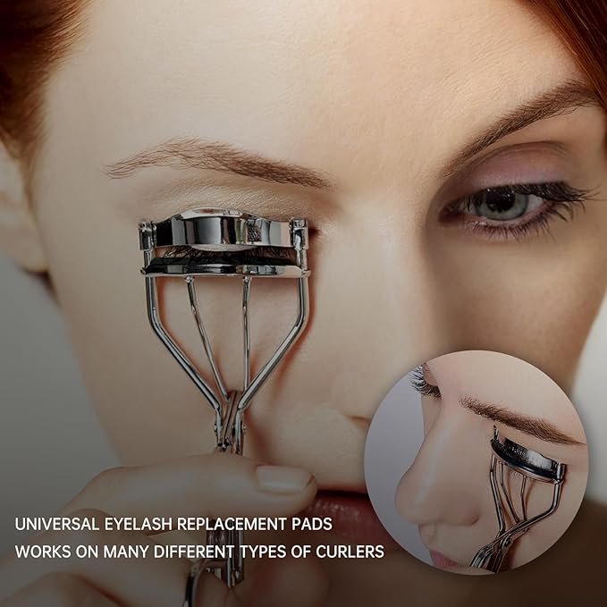 Eyelash Curler Refill Pads Compatible with Shiseido,Eyelash Curler Refill,Silicone Lash Curler Refill Pads Compatible with Revlon Elf Shu uemura,24PCS (Black)