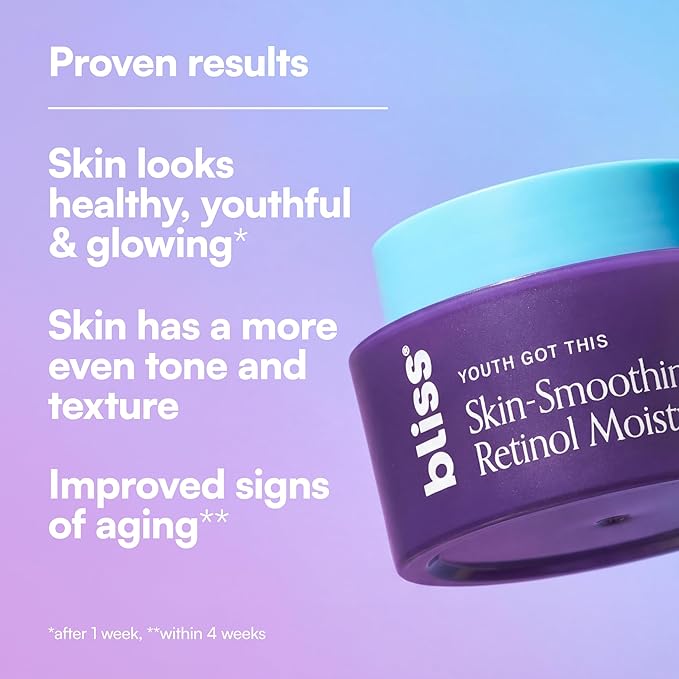 Bliss Youth Got This Retinol Moisturizer | Pure Retinol + PREVENT-4™ Complex for Fine Lines, Texture & Deep Hydration | Clean, Fragrance-Free, Vegan & Cruelty-Free | 50 mL