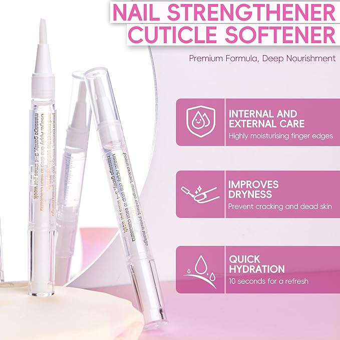 Foncomy 2PCS Cuticle Oil Pen for Nails,Nail Oil Pen for Nail Care,Cuticle Oil for Nails with Nail File,Nail Oil Cuticle Prevent Dry Cracking and Hangnails,Deep Nourishment(Lily & Aloe Flavor)