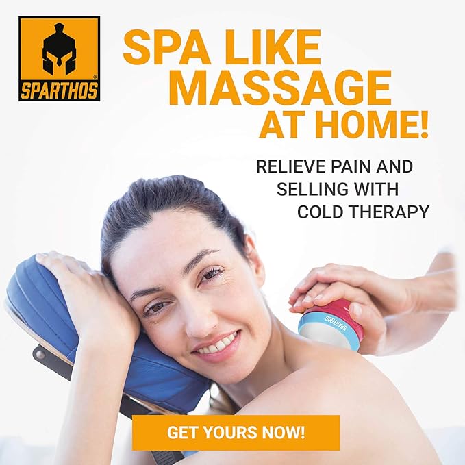 Sparthos Cold Massage Roller Ball - Fitness Cryosphere Massager - Cryo Cryocup Ice Massage Cups - for Muscle, Face, Body Muscles - Manual Polar Icing Cooling Balls - Freeze Tools (Wild Pink, 70mm)