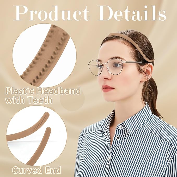 Hapdoo Sunglasses Headband for Women No Pressure Matte Non Slip Head Bands for Women’s Hair with Teeth, Comfortable Sun Glasses Headband 6PCS Thin Plastic Hairbands