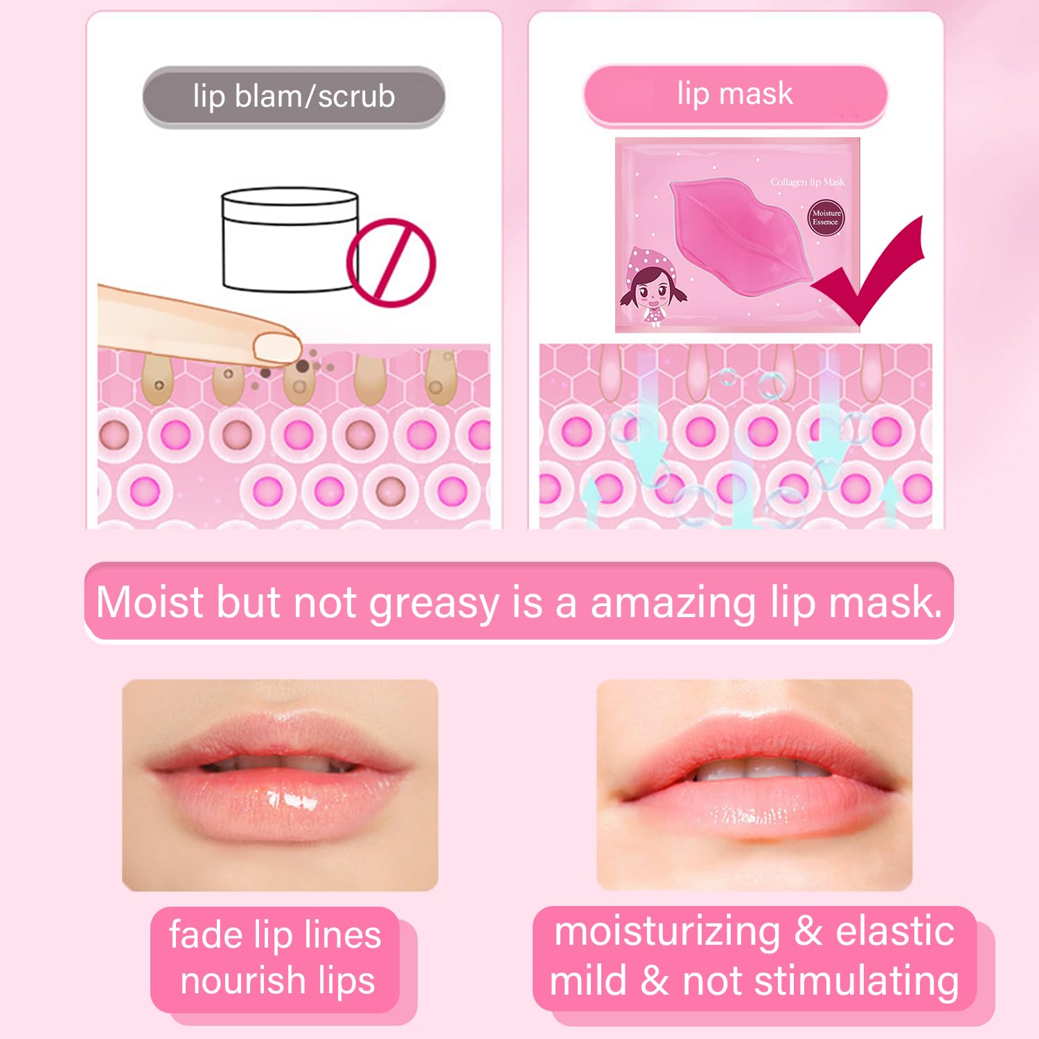 Eakroo 20 Pairs Lip Mask & Eye Mask, Bridesmaid Gifts, Bachelorette Party Favors, Eye Patches for Women, Hangover Kit, Girl Stuff, Cute Stuff, Gifts for Teen Girls, Small Gifts for Women, SPA