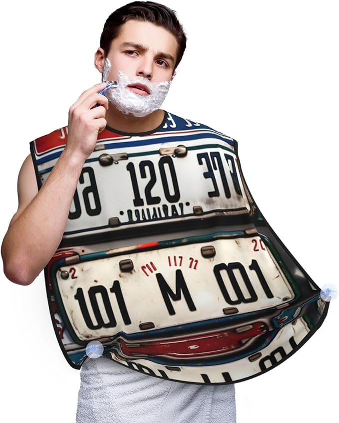 Tahiti Beach Print Beard Bib Shaving Apron, Beard Hair Trimming Cape Gift For Dad