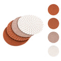 SHACOS 8 Inches Trivets for Hot Dishes, 4 Pieces Cotton Trivets Mats for Kitchen, Hot Pads for Countertops and Table, Heat-Resistant Pot Holders for Hot Pots and Pans(Dark Orange, 4pcs)