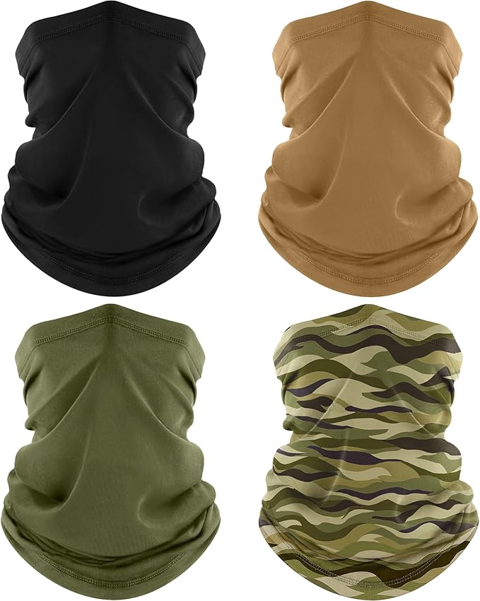 ROXUN Neck Gaiter, 4 Pack Summer Cooling Breathable Face Mask for Outdoors