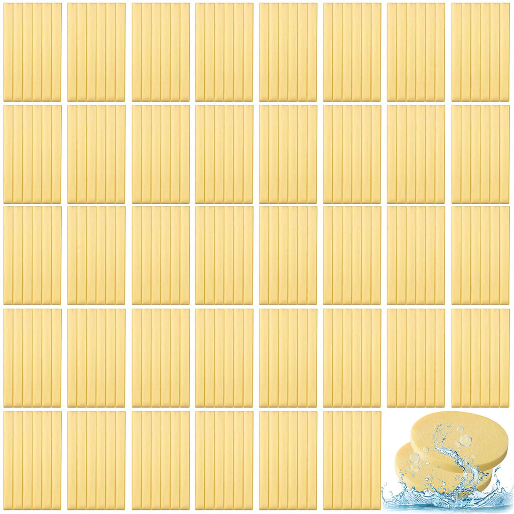 Foaincore 600 Pcs Compressed Facial Sponge Round Facial Sponge for Estheticians Face Sponges for Cleansing Makeup Removal Wash Pads Disposable Sponges for Women Spa Exfoliating (Yellow)
