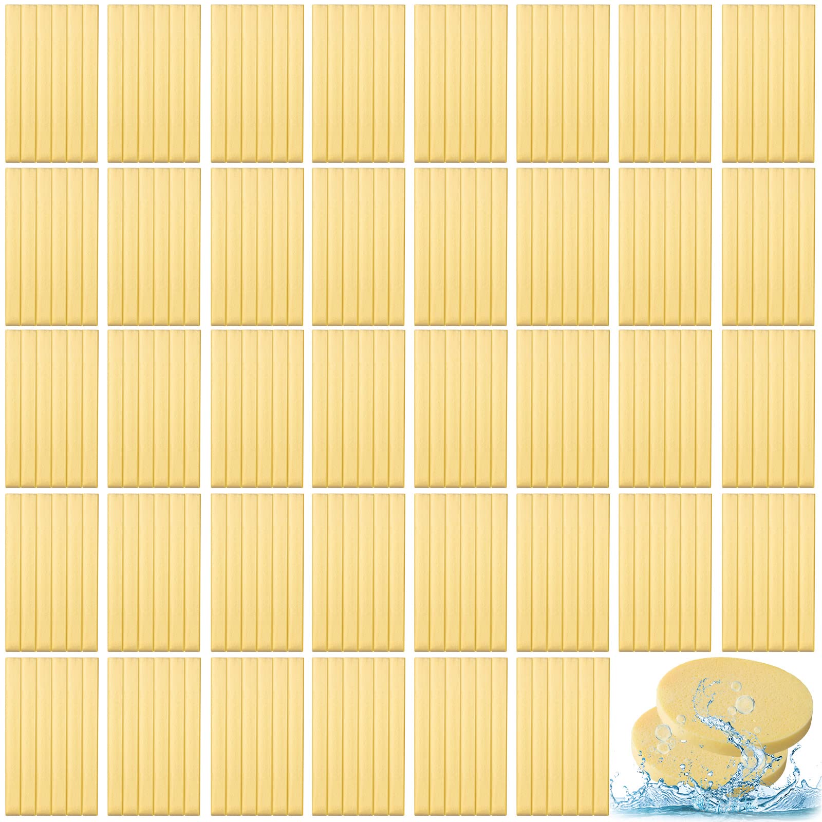 Foaincore 600 Pcs Compressed Facial Sponge Round Facial Sponge for Estheticians Face Sponges for Cleansing Makeup Removal Wash Pads Disposable Sponges for Women Spa Exfoliating (Yellow)