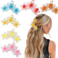 YONOY 6Pcs Flower Hair Clips for Women,Non-Slip Matte Flower Hair Clips for Women,Hawaiian Hair Flower Clip Large Plumeria Strong Hold Hair Claws Banana Cute Clip Beach Hair Accessories