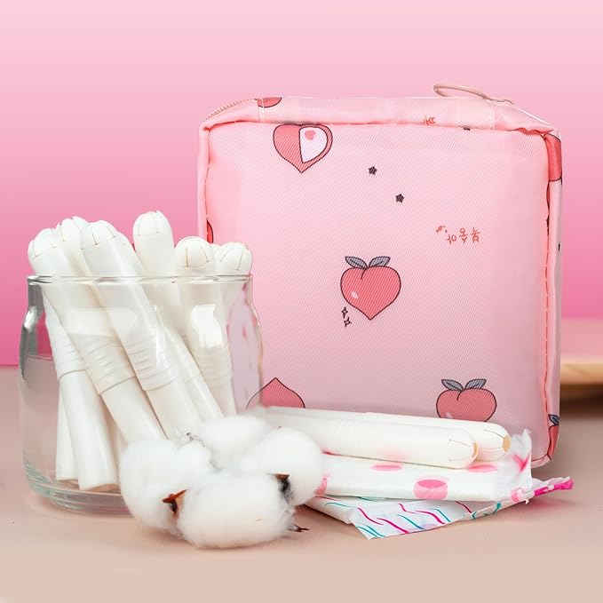 4 Pcs Sanitary Napkin Storage Bags,Menstrual Pad Pouches Tampon Holder for Purse,Feminine Product Pouch Portable Period Bags for Teen Girls for School