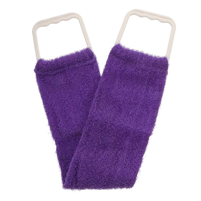 Healifty Double Sided Exfoliating Bath Scrubber for Men and Women Strong Natural Massage Back Scrubber Strap Deep Cleansing Back Belt for Smoother Skin and Improved Circulation Random Color