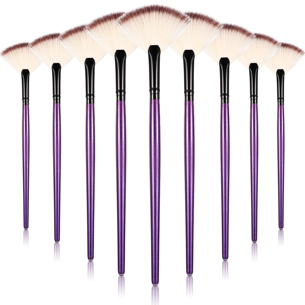 9 Pieces Facial Fan Mask Brushes, Soft Facial Applicator Brushes Tools for Peel Glycolic Makeup for Mud Cream(Purple)