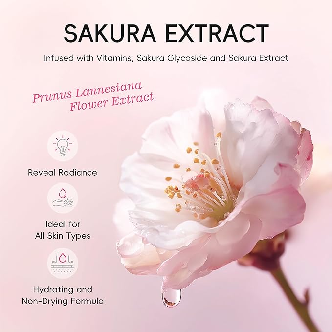 DLZZRS Sakura Makeup Cleansing Balm, Hydrating & Smoothing All-In-One Cleanser Quickly Melts Away, Gently Cleanse Dirt, Impurities And Makeup Face Cleanser & Makeup Remover for Women Girls, 3.53oz.