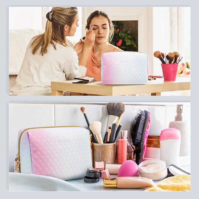 Aosbos Small Makeup Pouch, Travel Cosmetic Bags for Women,Travel Pouch
