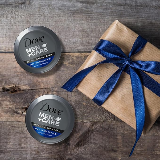 Dove Men+Care Ultra Hydra Cream, Face, Hands and Body care, All Skin Types, 4-Pack of 2.53 Oz Each