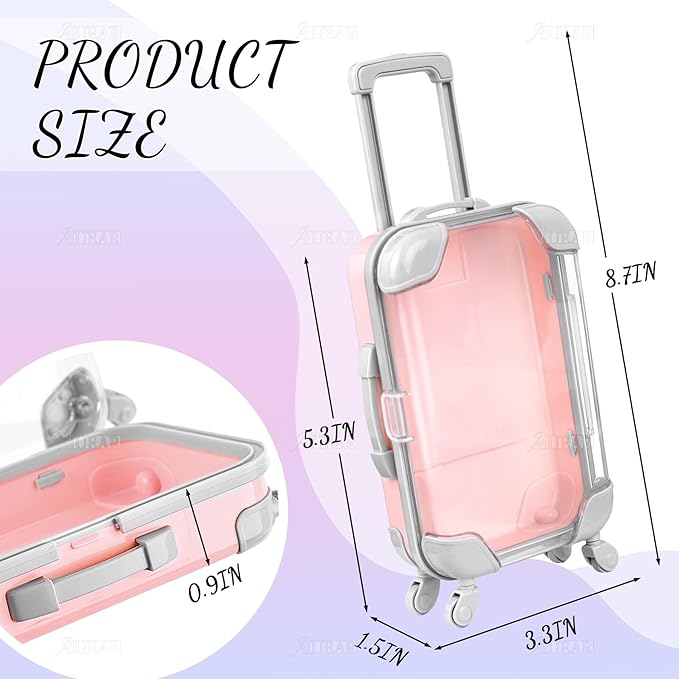 AUEAR, 1 Pack False Eyelashes Box Suitcase Packaging Pink Mini Trolley Candy for Lashes