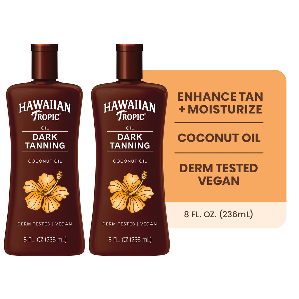 Hawaiian Tropic Dark Tanning Oil, 8 Fl Oz (2 Pack)