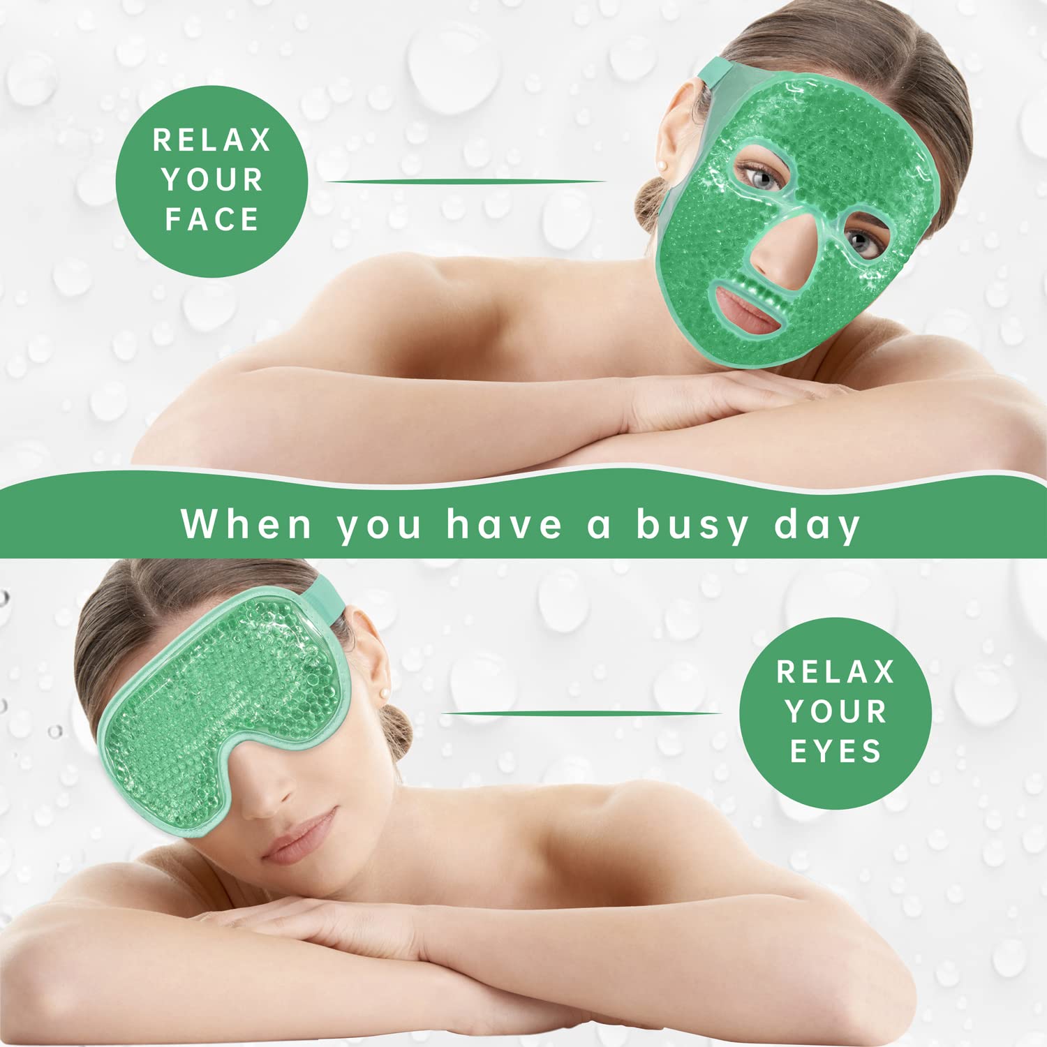 ZNÖCUETÖD Cooling Mask Ice Pack for Face Eye, Hot Cold Compress for Face