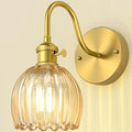 Wall Sconces Lights Lamp for Bedroom Bathroom, Modern Vanity Light Fixtures, Wall Mount Lighting Vintage Tulip Amber Glass Shade for Living Room Mirror Hallway Kitchen