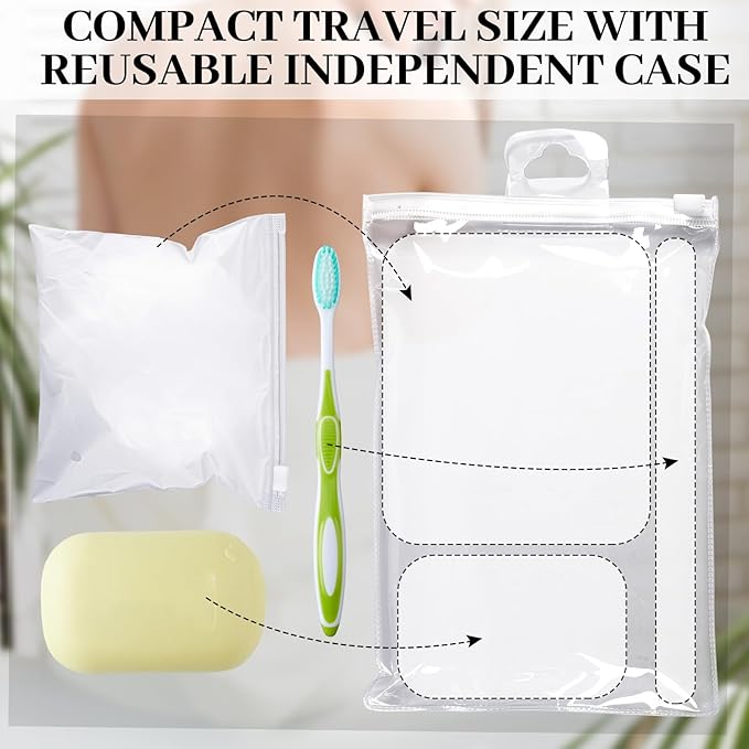 Funnymoom 12 Pcs Travel Size Loofah Individually Wrapped, Small Shower Puff Bath Sponge Pouf Ball Bulk Mesh Bath Puff Mini Loofah Sponge with Case Bulk for Shower Care (50g,White)