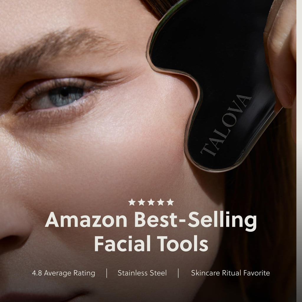 TALOVA 304 Stainless Steel Gua Sha Facial Tool, Face Massage Tool