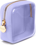 Embla Clear Small Makeup Bag for Purse Cute Mini Make Up Nylon Organizers Tiny Cosmetic Bags for Women Girls Little Toiletry Travel Pouches Zipper Skincare Pouch Organizer Lavender