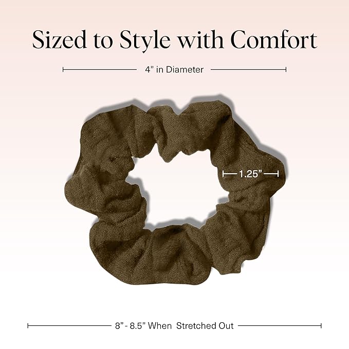 Kitsch Scrunchies for Women - No Crease Hair Ties for Girls | Scrunchies For All Hair Types and Textures, Perfect for Day or Night - Moss Green, 5 Pcs