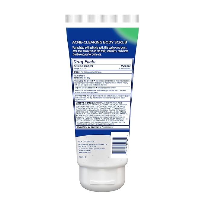 Differin Acne Body Scrub, Salicylic Acid for Back & Chest Treatment, 8 oz