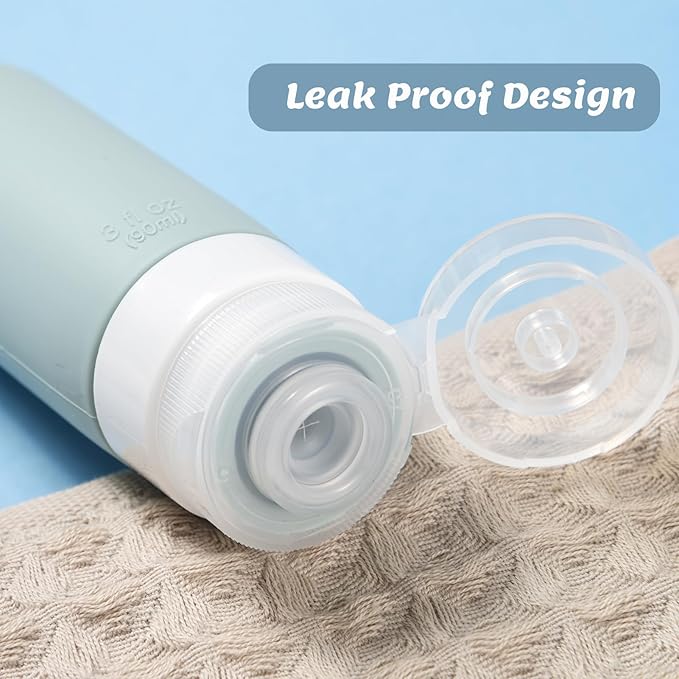 YNSHOUNA Pre-printed Silicone Travel Bottles for Toiletries 3oz